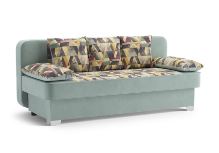 Диван еврокнижка Арвен бирюзовый / принт Snow Aqva