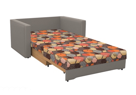 Диван выкатной Виктория-5 с узором коричневый