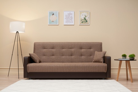 Диван книжка Лондон рогожка микс коричневая