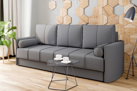 Диван еврокнижка Колибри 3-х местный серый