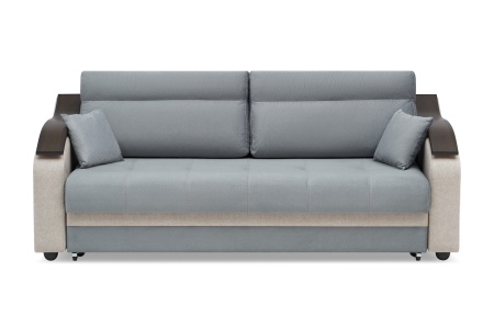 Диван еврокнижка Милан серый / бежевый