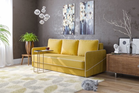 Диван еврокнижка Энерджи 3-х местный горчичный