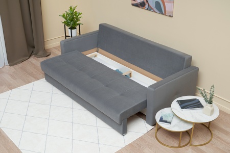 Диван еврокнижка Вита 3-х местный темно-серый