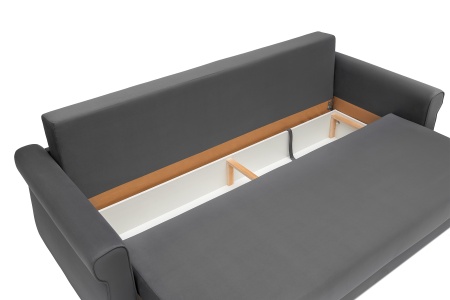 Диван еврокнижка Лира 3-х местный темно-серый