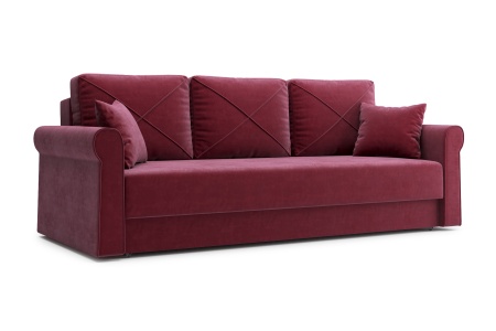 Диван еврокнижка Лира 3-х местный бордовый