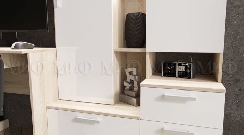 Компьютерный Стол Моника №6 Дуб Сонома/Белый Ш-2000 x В-1796 x Г-538 мм