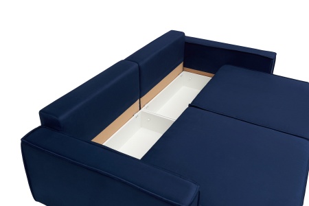 Диван тик-так Сохо 3-х местный темно-синий
