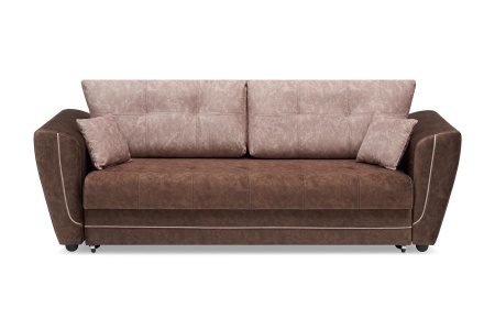 Диван еврокнижка Амстердам бежевый / коричневый