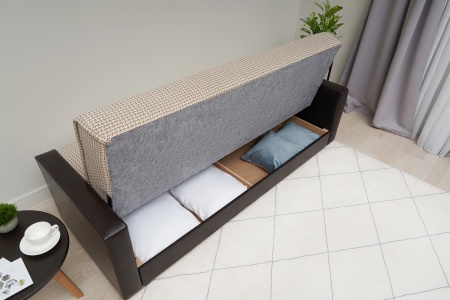 Диван книжка Лондон рогожка микс бежевая