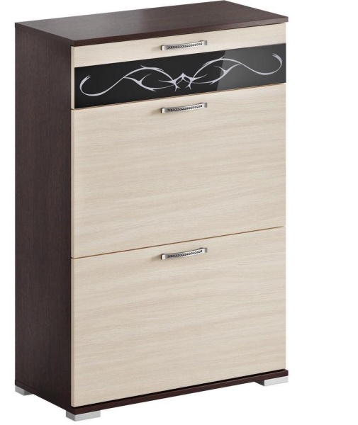 Тумба для Обуви Юнона-2 ТН-05  Венге/Дуб Молочный (Ш-750 х В-1108 х Г-358 мм)