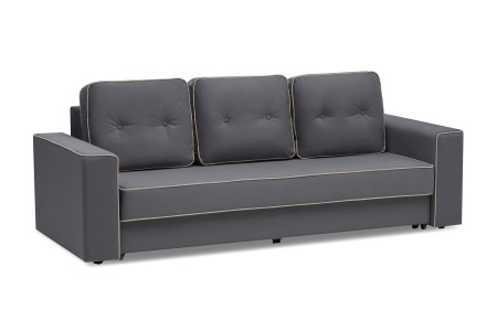 Диван еврокнижка Берген 3-х местный темно-серый