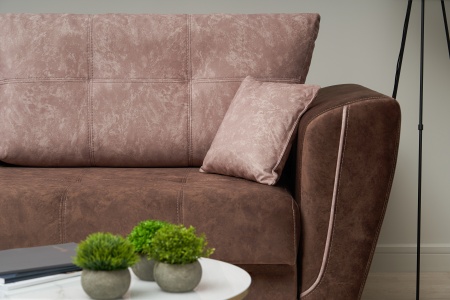 Диван еврокнижка Амстердам бежевый / коричневый