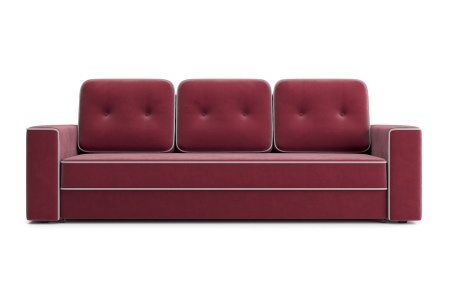 Диван еврокнижка Берген 3-х местный бордовый