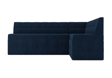 Кухонный угловой диван дельфин Атлантис велюр темно-синий