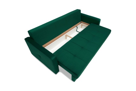 Диван еврокнижка Вита 3-х местный изумрудный