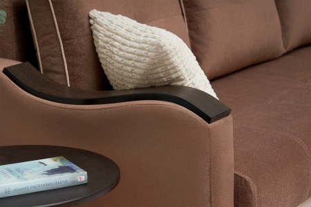 Диван еврокнижка Волна коричневый