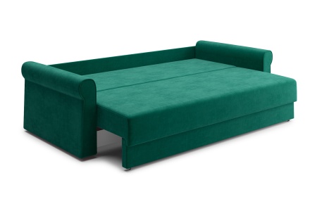 Диван еврокнижка Лира 3-х местный изумрудный