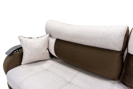 Диван еврокнижка Дублин коричневый / бежевый