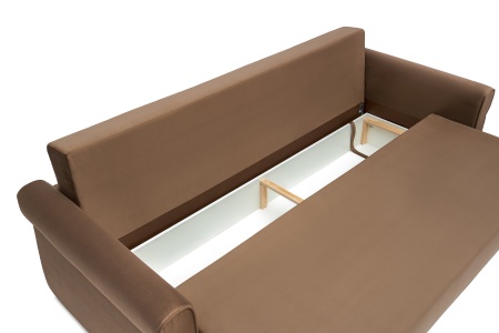 Диван еврокнижка Лира 3-х местный коричневый