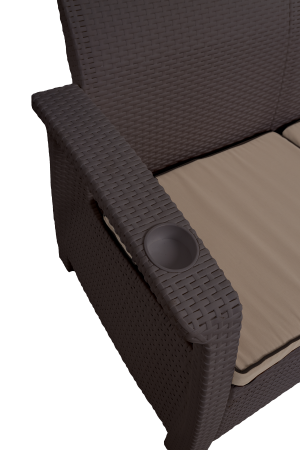 Садовый диван прямой двухместный, венге