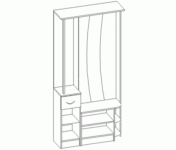 Прихожая Ксюша-3/Разные Цвета (1,12х2,0х0,38)