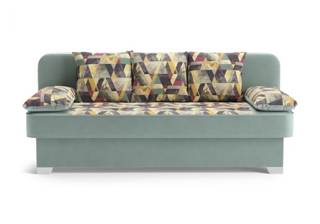 Диван еврокнижка Арвен бирюзовый / принт Snow Aqva