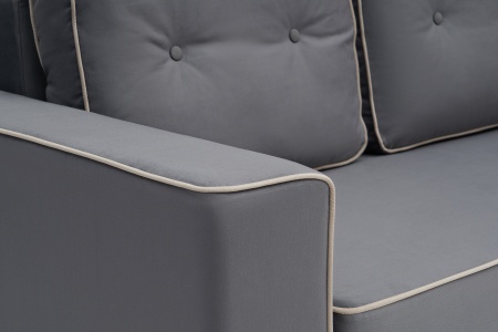 Диван еврокнижка Берген 3-х местный темно-серый