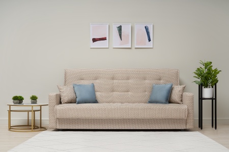 Диван книжка Лондон-2 рогожка микс бежевая