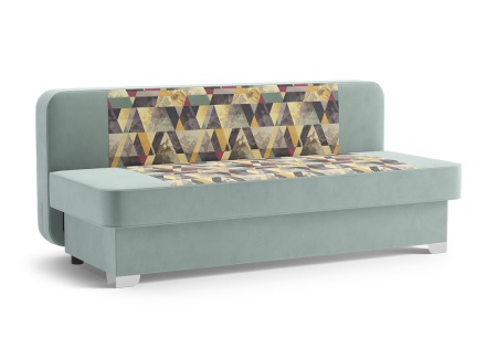 Диван еврокнижка Арвен бирюзовый / принт Snow Aqva