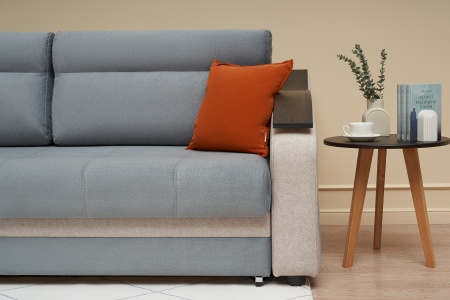 Диван еврокнижка Милан серый / бежевый