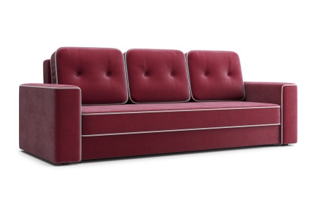 Диван еврокнижка Берген 3-х местный бордовый