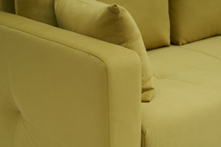 Диван еврокнижка Вита 3-х местный горчичный