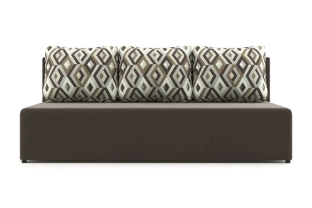 Диван еврокнижка Нексус коричневый / ромб коричневый