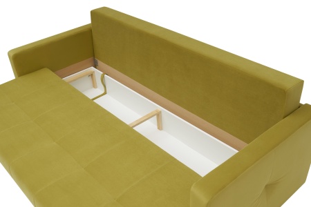 Диван еврокнижка Вита 3-х местный горчичный