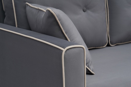 Диван еврокнижка Леон 3-х местный темно-серый