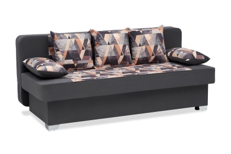 Диван еврокнижка Арвен темно-серый / принт Snow Brown