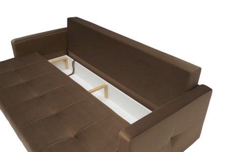 Диван еврокнижка Вита 3-х местный коричневый