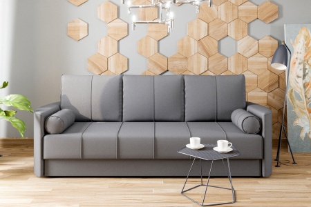 Диван еврокнижка Колибри 3-х местный серый