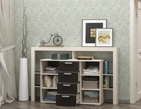 Комод Бергамо-10 Венге/Ясень Шимо Светлый (Ш-1700/В-1065/Г-430мм)