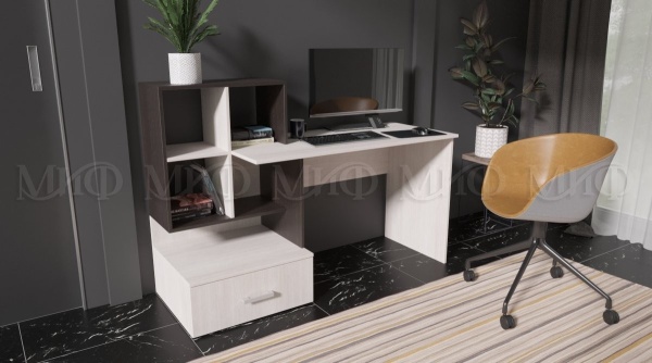 Компьютерный Стол  Моника №8 Дуб Венге/Сандал Светлый Ш-1500 x В-1050 x Г-550 мм