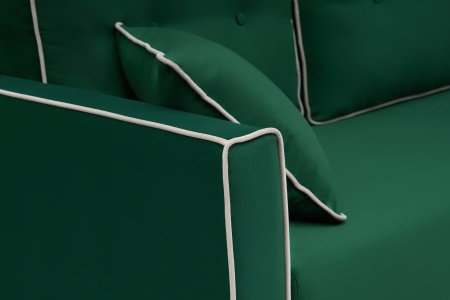 Диван еврокнижка Леон 3-х местный изумрудный