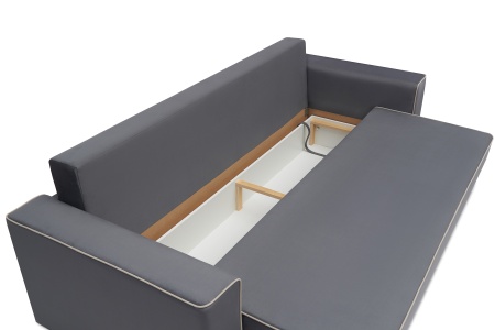 Диван еврокнижка Берген 3-х местный темно-серый