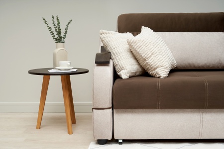 Диван еврокнижка Дублин бежевый / коричневый